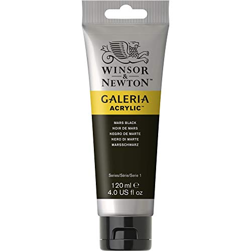 Winsor & Newton Galeria Acrylic - Pintura acrílica (120 ml), color negro
