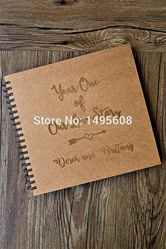 WJCRYPD 98 Páginas Boda Libro De Visitas/Kraft Álbum De Recortes/Spiral Bound/Kraft Álbum De Fotos De Regalo/De La Boda Qf Shop (Color : Medium Add Name)