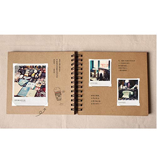 WJCRYPD 98 Páginas Boda Libro De Visitas/Kraft Álbum De Recortes/Spiral Bound/Kraft Álbum De Fotos De Regalo/De La Boda Qf Shop (Color : Small Size)