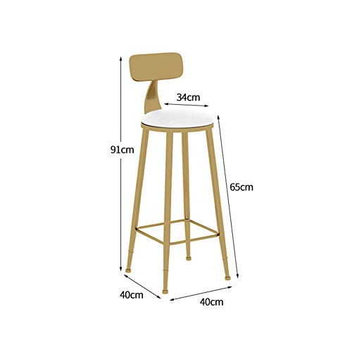 WJJ Bar Taburetes Taburete de Bar nórdico Taburete Alto Silla de Ocio Conjunto de 2 Piezas Se Puede Usar en la Sala de Estar de la cafetería del Bar. (Size : 65cm)