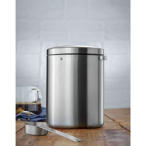WMF Kult Bote para café con Cuchara medidora, Acero Inoxidable Mate