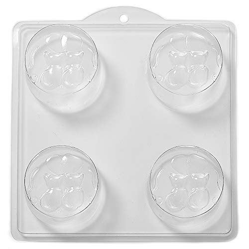 World Of Moulds 4 Cavidad Kitty Cat Sweethearts jabón/de baño Bomb Molde (Pack de 5)