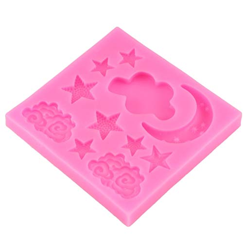 WQSD Molde de Silicona para jabón con Forma de Nube de Estrella y Luna 3D, Molde de Pastel de Chocolate Hecho a Mano, decoración de Fondant para Tartas,   fabricación de Molde de Silicona