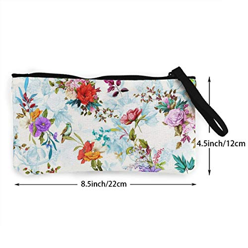 Wrution - Monedero de Lona con diseño de Amapolas y Hojas