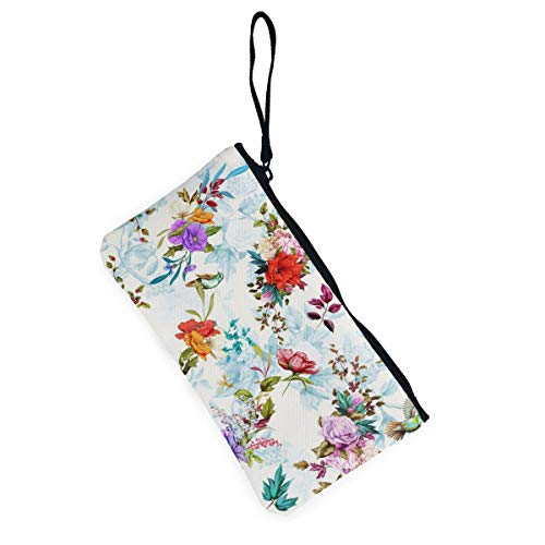 Wrution - Monedero de Lona con diseño de Amapolas y Hojas