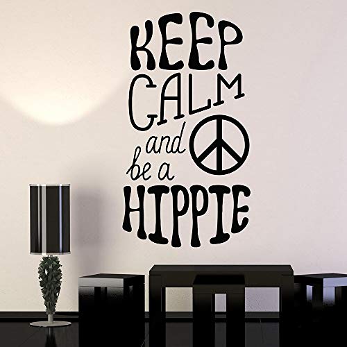 wZUN Cita Hippie Paz Amor símbolo Vinilo Pared calcomanía decoración del hogar Arte Mural Pared Pegatina 51X94cm