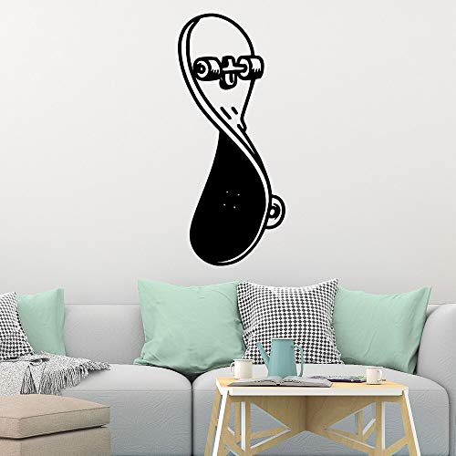 wZUN Etiqueta de la Pared del monopatín Vinilo Autoadhesivo Etiqueta de Arte de Pared Impermeable Etiqueta de Vinilo para habitación de niños 36x84cm