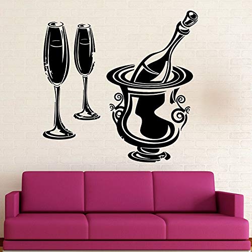 wZUN Etiqueta de la Pared del Partido Vino champán Bebida Vinilo Pegatina Restaurante Cocina Bar Bodega decoración Papel Tapiz 57X58cm