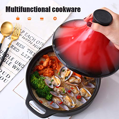 WZYJ Tajine con Tapa En Forma De Cono, Olla De Tajine De 20 Cm Cerámica Cacerola Plato Cacerola con Tapa, Sin Plomo, para La Cocina del Hogar,A