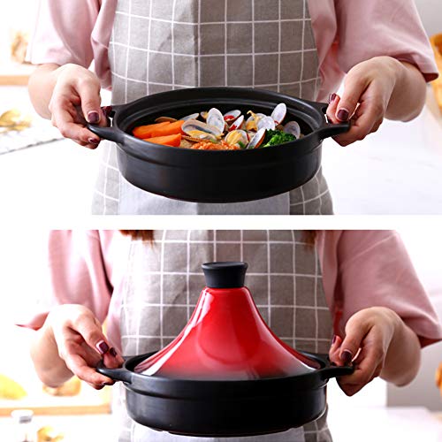 WZYJ Tajine con Tapa En Forma De Cono, Olla De Tajine De 20 Cm Cerámica Cacerola Plato Cacerola con Tapa, Sin Plomo, para La Cocina del Hogar,A