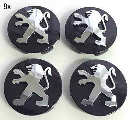 x4 Alta Calidad Peugeot 60 mm aleación Badge cromo negro Logo Emblema Mediados Hub – Tapas Buje tapas Buje Tapa Llanta Tapa Tapacubos nadadores Peugeot 106 107 206 207 306 307 506 507 108 208