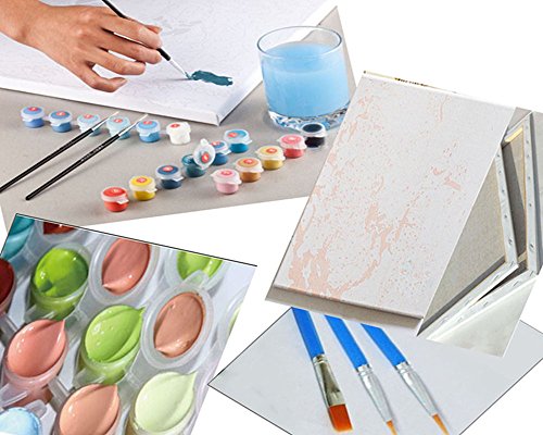 XDXART DIY Pintura al óleo Pintura guiada por número Kit para niños Adultos Principiantes 16 x 20 Pulgadas – Paisaje otoñal, Dibujar con Pincel Navidad decoración decoración Regalos