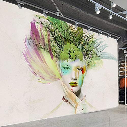 XIANRENGE Mural,Papel Pintado De Foto 4D Personalizado Pintado Mujer Graffiti Belleza Pintura De Pared Retro Restaurante Cafetería Tienda De Ropa Decoración Mural Pintura Revestimiento De Paredes