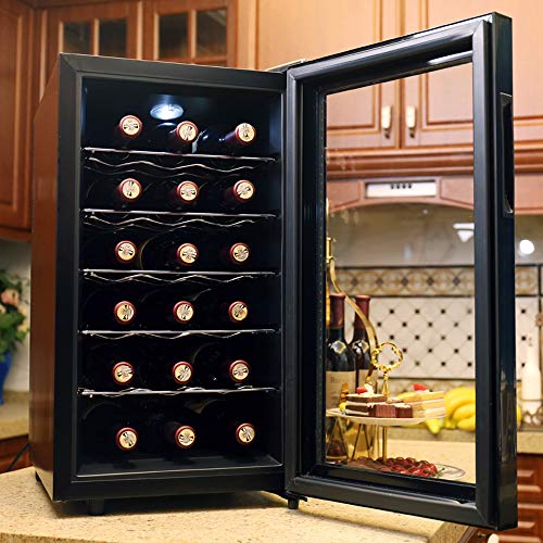 Xiao huang li Vino Frigorífico Coolerwine Enfriador de Vino de Almacenamiento de 18 Botellas de Vino Termostato de Hogares Enfriador de Vino encimera Cella Congelador Digital Touch Control