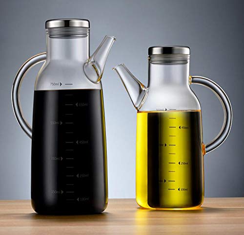 xiaoshenlu Botella de dispensador de Aceite, Botellas de Aceite con Boquilla antigoteo, Mango Antideslizante para Cocina, 750 ml