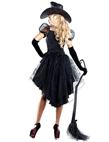 XINSH Disfraz de Halloween Bruja Mujer Corto Adulto Juego de rol Disfraz de Carnaval