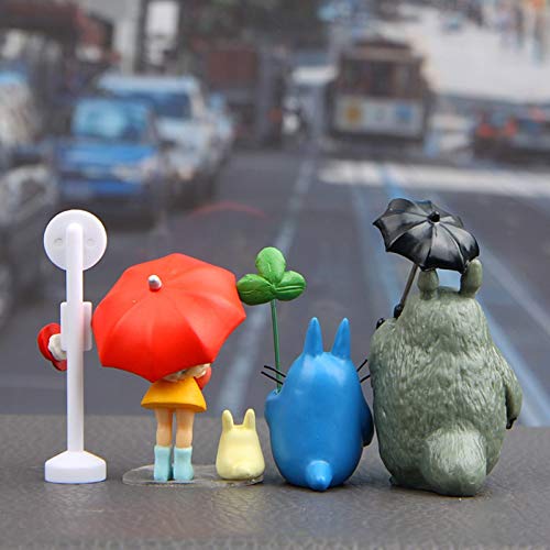 xinyawl Juguete de Peluche 5 Unids / Juguete Mi Vecino Totoro Paraguas Satsuki Mei Lámpara De Calle Estación De Autobuses Árbol PVC Figura De Acción Clásico