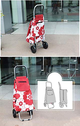XKCJTCF Carretilla de Mano Carretilla Plegable de 2 Ruedas Carro de Compra Ligero de Empuje y tracción Bolsa de Equipaje Equipaje Carretilla de Mano Carretilla (PATRÓN, C), C