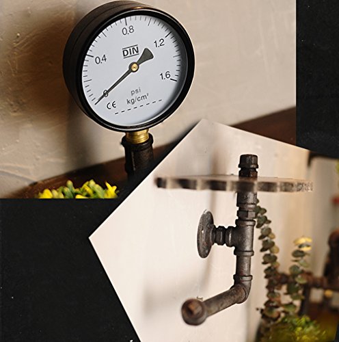 XUEYAN Estante de Pared Retro Hierro Tubería de Agua Viento Industrial Mural Decoración Sala de Estar Dormitorio Niños Pantalla Estante Engranaje Una Palabra Partición Net Café Bar Adorno de Pared