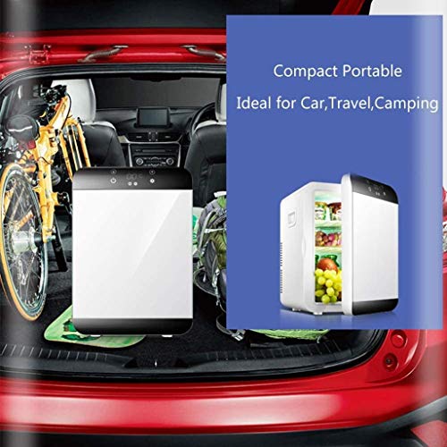 XUHRA Mini refrigerador portátil refrigerador eléctrico y cálida, Exterior del Coche de Oro de enfriamiento del refrigerador Compacto con termostato Digital, refrescos de Vino para Acampar,Whit.