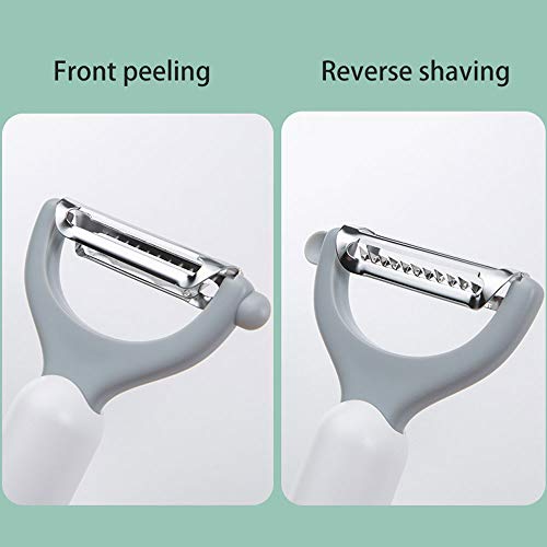 XXCC Pelador Giratorio,Pelador Multifuncional de Acero Inoxidable,pelador doméstico de Frutas y Verduras,Cuchillo Doble Curvo,Material de Acero Inoxidable,Duradero y Duradero,2 Piezas