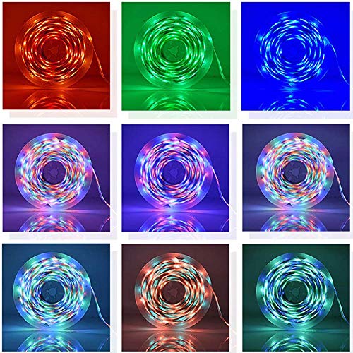 XXLYY Lámpara de Cinta Flexible RGB con Tira de luz LED con Control Remoto (10 m)