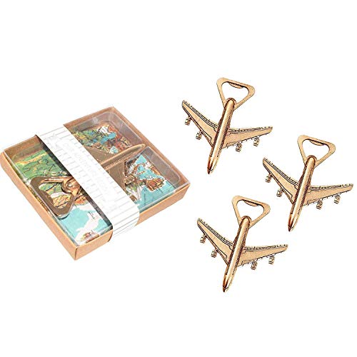 XZANTE Paquete De 12 Abrebotellas Avión Caja De Regalo Abrelatas De Botella De Cerveza De Viaje De Avión De Aire Favor De Fiesta Decoraciones De Cumplea？os Boda