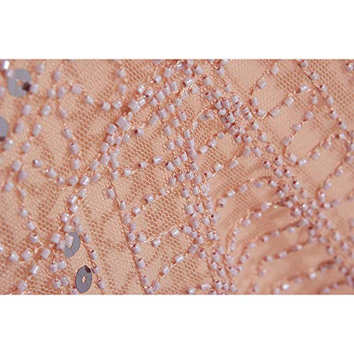 Yamyannie Vestidos de Noche para Mujer El Trabajo De Cuello Redondo Vestido De Suéter De Las Lentejuelas Moldeado Pesado De La Falda Sin Mangas De Las Mujeres De Las Mujeres Vestido de Mujer