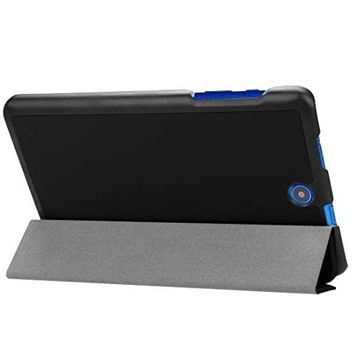 YANCAI Funda Protectora para Acer Iconia One 8 B1-860 Funda Protectora de Cuero de la PU de la Tapa Triple de la Textura de Custer Tri-Fold Horizontal con el Tenedor (Negro) (Color : Black)