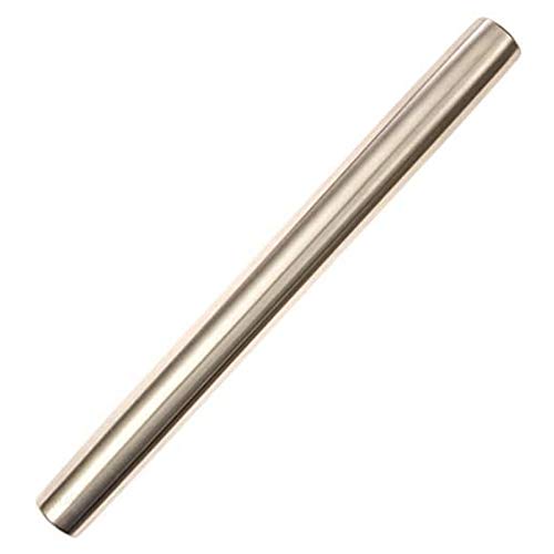 YanYun Metal de Acero Inoxidable Liso para Hornear FrancéS Profesional con Dise？O CóNico, Adecuado, Masa para Pizza, Rodillo para Hornear Chef