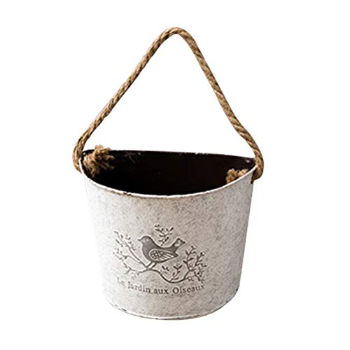 Yardwe Macetero Colgante de Metal para Colgar Pared Jardinera Vintage para Decoraciones de Pared para Interior Exteriores