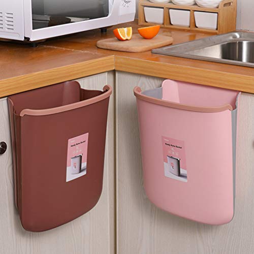 YARNOW Cubo de Basura Plegable Colgante Cubo de Basura Plegable Puerta de Gabinete Pequeño Cajón de Cocina Dormitorio Baño de Coche Baño Contenedor de Basura Cubo Rojo