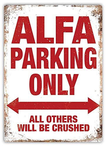 YASMINE HANCOCK Alfa Parking Placa de Metal Logotipo de la Lata Poster Arte de la Pared Club Bar decoración del hogar