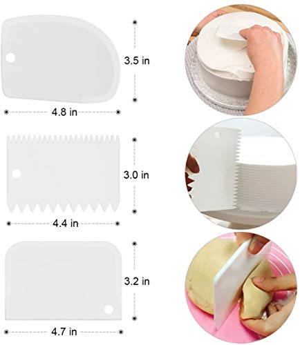 YCbingo - Tocadiscos giratorios de 11 pulgadas con 2 espátulas para glaseado y glaseado, soporte giratorio para tartas, color blanco para decoración de pasteles (6 unidades)