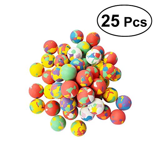 Yeahibaby Bolas animosas de goma de 25PCS EVA que salta el relleno del bolso de las pelotas para los niños de los niños 1.57 pulgadas