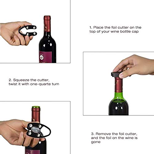 YFOX - Cortador de botellas de vino, cortador de papel de aluminio de doble filo, sacacorchos para abrir el vino de forma limpia e inofensiva, también es un buen accesorio para vino.
