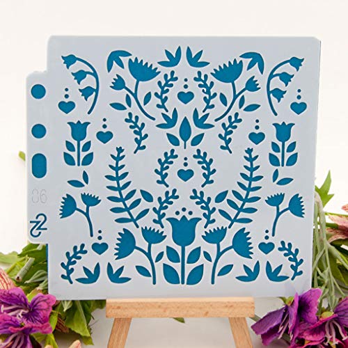 Yiwann Plantillas de bricolaje, diseño de flores de pájaro para pintar álbumes de recortes, tarjetas, pintura de aerógrafo, álbumes de recortes, manualidades, regalo reutilizable 86