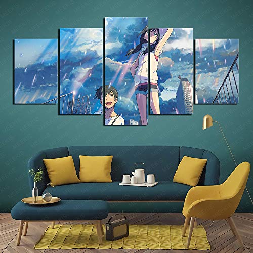 YLAXX Anime Boy Girl Morishima Bao GAO Amano Wall Art Picture Print Decoración de la Pared Poster Game Hall Imagen de impresión HD 200X100Cm sin Marco