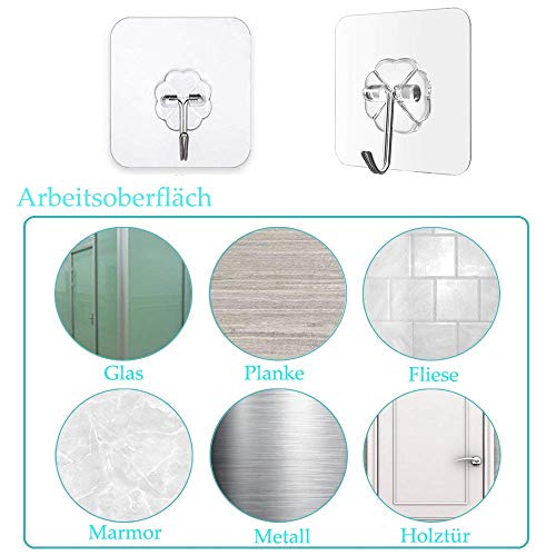 Yolistar Gancho Adhesivos de pared de 30 piezas, gancho de pared impermeable resistente al aceite para baño, cocina y sala de estar, para Familia y Oficina