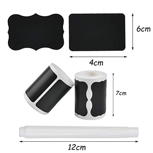 YOTINO 300PCS Etiquetas impermeables autoadhesivas con marcador de tiza, etiquetas autoadhesivas para mesa etiquetas adhesivas