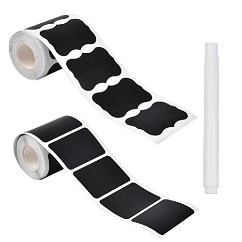 YOTINO 300PCS Etiquetas impermeables autoadhesivas con marcador de tiza, etiquetas autoadhesivas para mesa etiquetas adhesivas