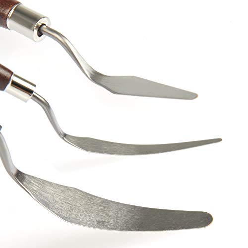 YOTINO 6Pcs Espátula de Cuchillo de Pintura Paleta de Acero Inoxidable, Cuchillos para Artista Pintura al óleo También Utilizar para Herramienta de Eliminación Impresora 3D