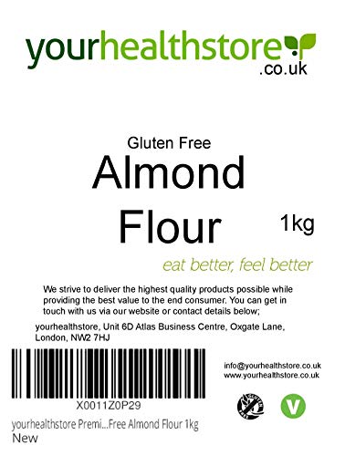 Yourhealthstore Premium - Harina de almendras finamente molida 1kg, sin OMG, blanqueada, Keto, vegana, de España (bolsa reciclable).