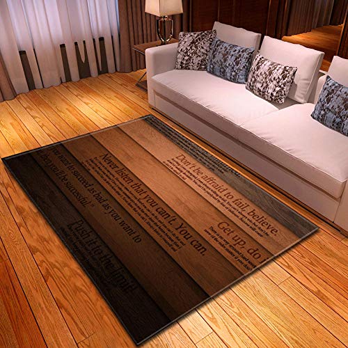 YQZS Alfombra Alfombra de diseño Alfombras de Estilo Moderno Sala de Estar Carta café Color Madera Grano Grueso Cuidado fácil Sala de Estar Dormitorio Antideslizante Alfombra,140X200(55X79inch)