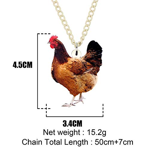 YUANYUAN520 Gallina Pollo acrílico joyería Pendiente de Gargantilla del Animal del Campo for Las Mujeres niñas Adolescentes Accesorios Regalo Joyería (Metal Color : Multicolor)