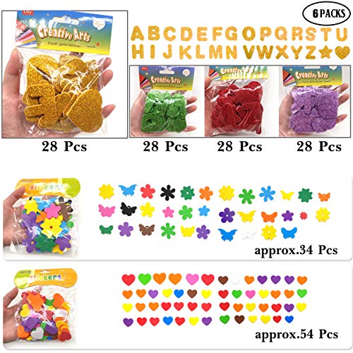 YuChiSX Letras Espuma Autoadhesiva,Pegatinas Autoadhesivas de Letras del Alfabeto de Espuma con Purpurina, Pegatinas de Letras Adhesivas Pegatina de Espuma Brillante Autoadhesivas de Letras