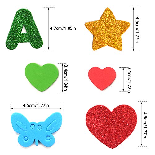 YuChiSX Letras Espuma Autoadhesiva,Pegatinas Autoadhesivas de Letras del Alfabeto de Espuma con Purpurina, Pegatinas de Letras Adhesivas Pegatina de Espuma Brillante Autoadhesivas de Letras