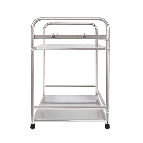 Yuda Estantería para horno microondas, fabricada con acero inoxidable, incluye dos estantes, ideal para encimera y armario de cocina,