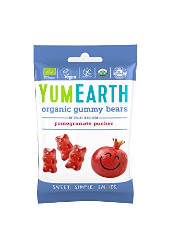 YumEarth - Pack de 6 bolsitas de 50g de ositos orgánicos sabor granada