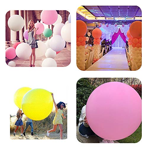 Yunfan 6 Piezas 90 cm de Látex Globos Colores Partido Globos de para el Banquete de Boda Evento del Carnaval del Festival Decoraciones（Blanco, Rosa, Amarillo, Verde, Azul, Rojo）